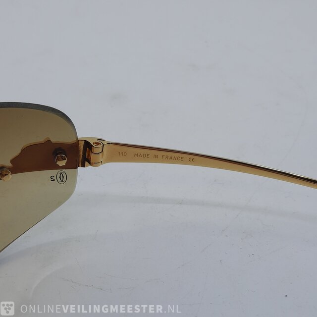 Cartier CT0062S 72 Brown & Gold Shiny Sunglasses | Sunglass Hut Australia